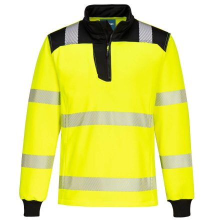 PW326 Hi-Vis 1/4 Zippzáras hosszú ujjú póló